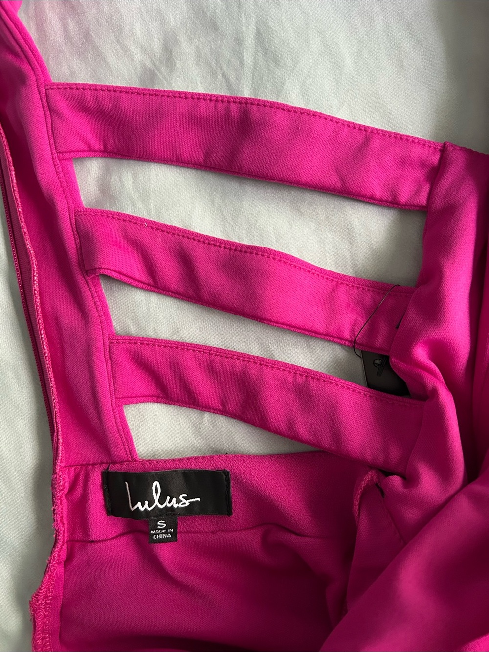 Lulus Call Back Fuchsia Pink Backless fit and flare Skater mini Dress size S - Picture 4 of 12